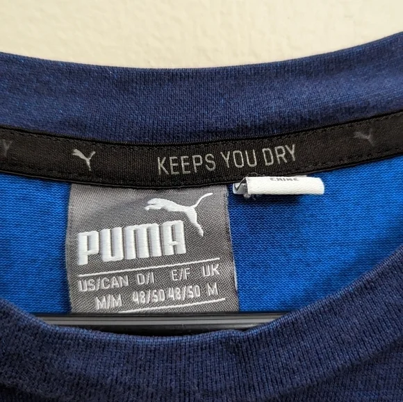 Puma short sleeves men's blue t-shirts size M - Picture 4 of 4
